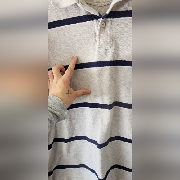 IZOD Men's Two Way Novelty Stripe Polo Shirt Size L - Picture 2 of 4